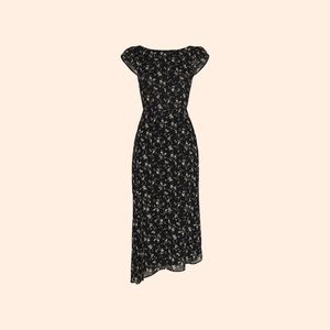 Reformation Black Floral Midi Dress